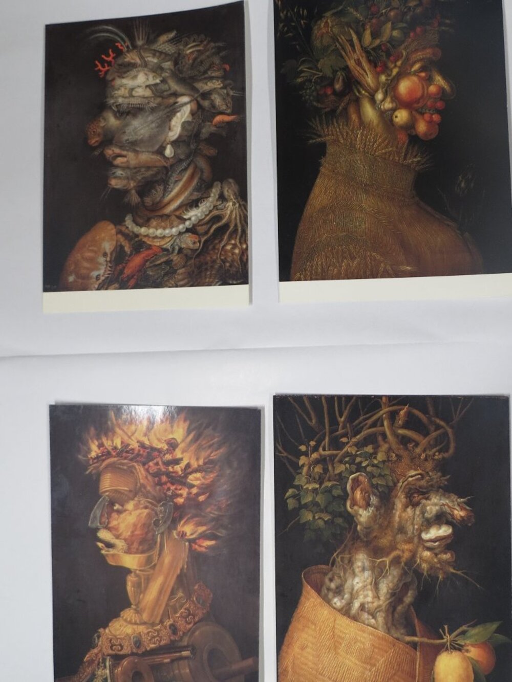 Giuseppe Arcimboldo 4 Postcards Winter Water Fire Summer Kunsthistorische Museum